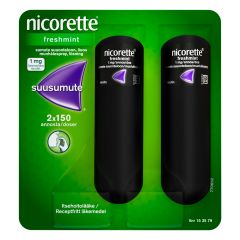 NICORETTE FRESHMINT sumute suuonteloon, liuos 1 mg/annos 2 x 150 annosta